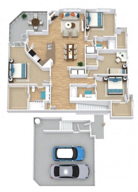 4 bedroom, 3 bathroom